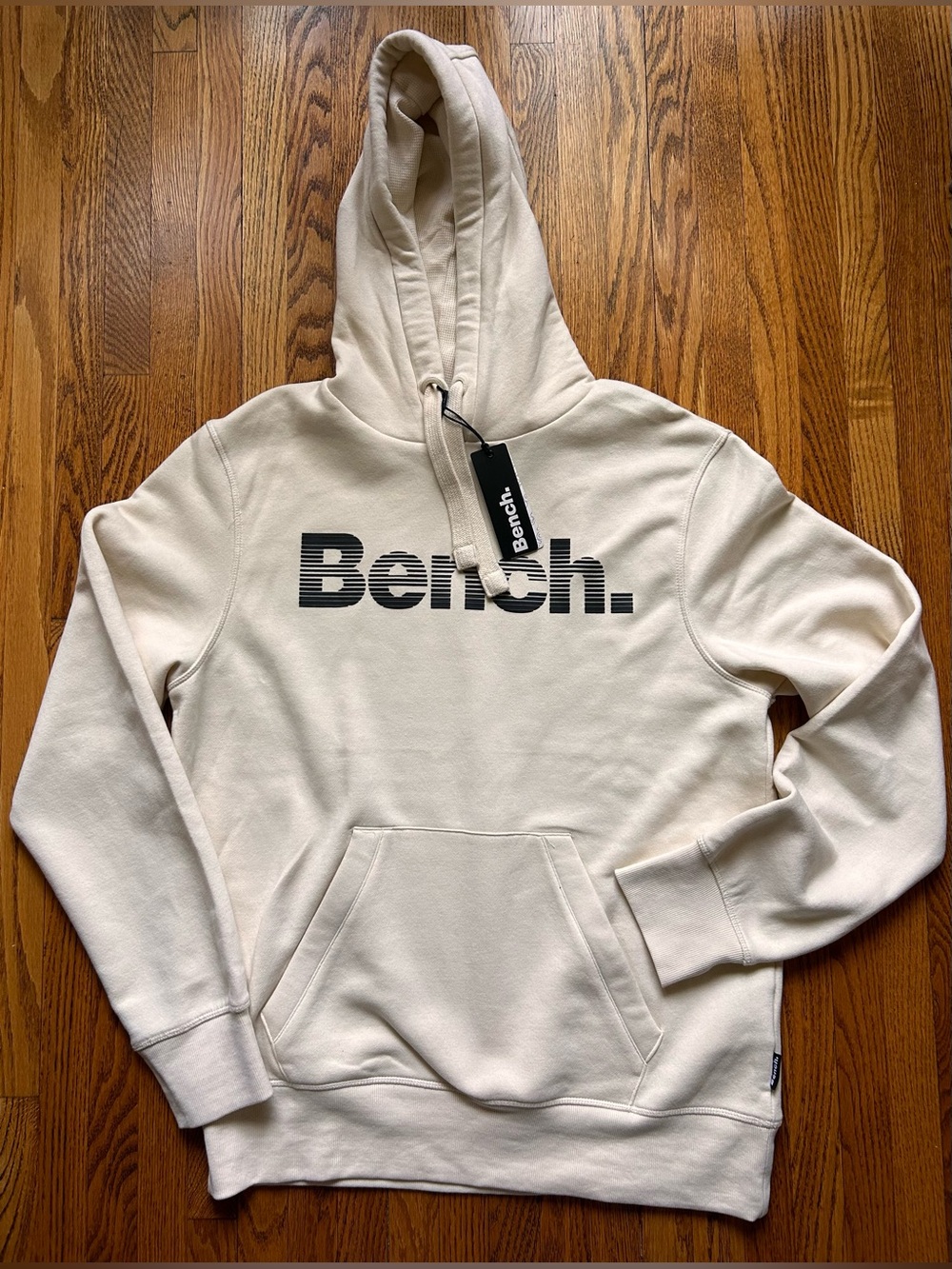 Bench Cream Pullover Hoodie with Black Logo